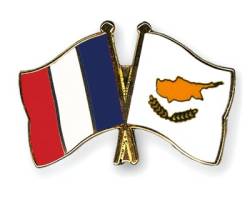 Freundschaftspin Frankreich - Zypern - 22 mm von Flaggenfritze