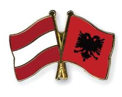 Freundschaftspin Österreich - Albanien - 22 mm von Flaggenfritze