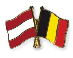 Freundschaftspin Österreich - Belgien - 22 mm von Flaggenfritze