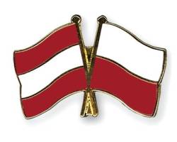 Freundschaftspin Österreich - Polen - 22 mm von Flaggenfritze
