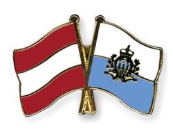 Freundschaftspin Österreich - San Marino - 22 mm von Flaggenfritze