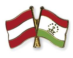 Freundschaftspin Österreich - Tadschikistan - 22 mm von Flaggenfritze