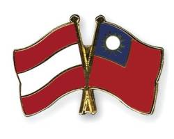 Freundschaftspin Österreich - Taiwan - 22 mm von Flaggenfritze