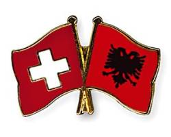 Freundschaftspin Schweiz - Albanien - 22 mm von Flaggenfritze