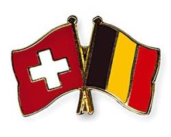 Freundschaftspin Schweiz - Belgien - 22 mm von Flaggenfritze