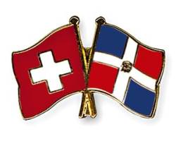 Freundschaftspin Schweiz - Dominikanische Republik - 22 mm von Flaggenfritze