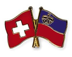 Freundschaftspin Schweiz - Liechtenstein - 22 mm von Flaggenfritze