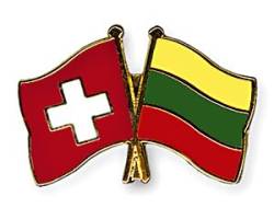 Freundschaftspin Schweiz - Litauen - 22 mm von Flaggenfritze
