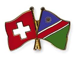 Freundschaftspin Schweiz - Namibia - 22 mm von Flaggenfritze