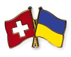 Freundschaftspin Schweiz - Ukraine - 22 mm von Flaggenfritze