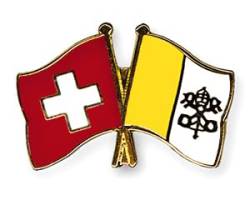 Freundschaftspin Schweiz - Vatikan - 22 mm von Flaggenfritze