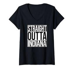 Damen Direkt aus Indiana T-Shirt mit V-Ausschnitt von Flags and Symbols