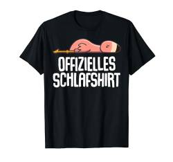 Offizielles Schlafshirt Pyjama Nachthemd Flamingo Geschenk T-Shirt von Flamingo Fun Geschenkidee Langschläfer Faulenzer