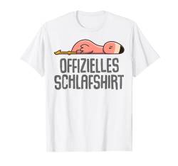 Offizielles Schlafshirt Pyjama Nachthemd Flamingo Geschenk T-Shirt von Flamingo Fun Geschenkidee Langschläfer Faulenzer