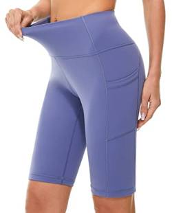 Flatik Damen Kurze Sporthose Fitness Shorts Kurze Hose Blickdicht Sport Training Gym Yoga Shorts mit Taschen XL von Flatik