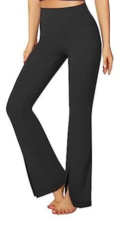 Flatik Damen Schlaghose Yogahose, Bootcut Yogahose Lange Sporthose ，High Waist Jazzpants Sporthose Flare Fitness Jogginghose Workout Bootleg L von Flatik