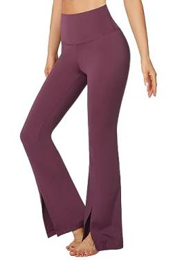 Flatik Damen Schlaghose Yogahose, Bootcut Yogahose Lange Sporthose ，High Waist Jazzpants Sporthose Flare Fitness Jogginghose Workout Bootleg M von Flatik