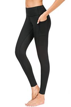 Flatik Damen Strumpfhose Sport Print Yoga Leggings Workout Fitness Running Pants (Schwarz, M) von Flatik