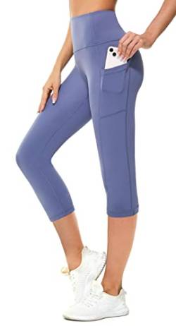 Flatik Sport Leggings Damen 3/4 Damen Sporthose，Damen Blickdicht Laufhose，yogahose Sporthose Leggings Fitnesshose Laufende Leggings L von Flatik