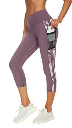 Flatik Sport Leggings Damen 3/4 Damen Sporthose，Damen Blickdicht Laufhose，yogahose Sporthose Leggings Fitnesshose Laufende Leggings S von Flatik