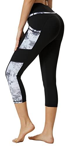 Flatik Sport Leggins für Damen Sporthose mit Tasche Fitnesshose Blickdicht Gym Capri Leggings XL von Flatik
