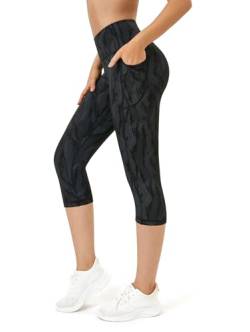 Flatik Sporthose Damen 3/4 Damen Sporthose，Damen Blickdicht Laufhose， Sport Leggings Damen 3/4 Fitnesshose Laufende Leggings L von Flatik