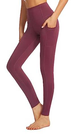 Flatik Sporthose Damen lang mit Taschen，Sport Leggings Damen Blickdicht Leggins Fitness Sportleggins M von Flatik