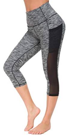 Flatik Sporthose Yoga Fitness Hosen Jogginghose capri leggins damen Hohe Taille mit Taschen L von Flatik