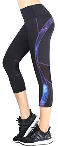 Flatik Sporthose für Damen Gym Yoga Laufen Damen 3/4 hoher Bund Sport Leggings Sporthose Fitnesshose Training Tights M von Flatik
