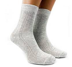 Dünne atmungsaktive Damen-Socken aus Bio-Leinen. - Grau - Medium von FlaxSox