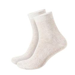 FlaxSox Dünne atmungsaktive Bio-Leinen-Socken für Damen, 3 Paar, Ungefärbt, 10-11 von FlaxSox
