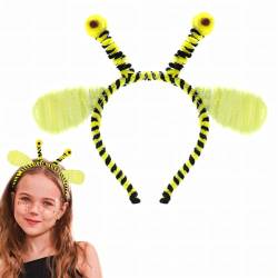 Flayem Biene Haarreifen Biene Haarband Karneval Bommeln Stirnband Party Kostüm Kopfschmuck für Frauen (A) von Flayem
