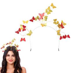 Flayem Pailletten Schmetterling Haarband Glänzende Schmetterlinge Stirnband Glitter Haarreif Festival Halloween Kopfschmuck für Frauen und Mädchen von Flayem