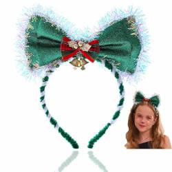 Flayem Party Kostüm Bow Haarband Kinder Bell Weihnachten Stirnbänder Weihnachten Headbnad Kreative Feiertags Haarband für Weihnachten Zubehör (Green) von Flayem