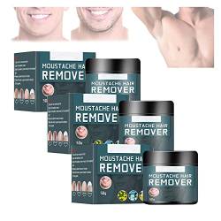 Organic Body Hair Removal Mask, Organic Body Hair Removal Mask, Hair Removal Cream for Men, Facial Beard Hair Removal Cream, Suitable for Face, Legs, Chest, Underarms. (3PC) von Fledimo