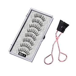 Reusable Magnetic Eyelash Kit, 8pairs Reusable Magnetic Eyelashes Without Eyeliner or Glue, Self Adhesive, Natural Look, Black, Perfect for Beginners. (E) von Fledimo
