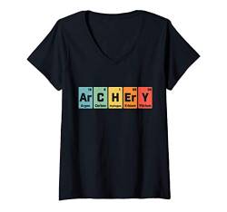 Damen Archery Chemistry Periodic Table Of Elements Men Archer Bow T-Shirt mit V-Ausschnitt von Fletchin' Awesome Archery Clothing