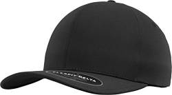 Flexfit Delta Baseball Cap, Unisex Basecap aus Polyester für Damen und Herren, ohne Naht, wasserabweisend, black, S/M von Flexfit
