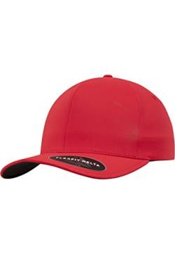 Flexfit Delta Baseball Cap, Unisex Basecap aus Polyester für Damen und Herren, ohne Naht, wasserabweisend, red, L/XL von Flexfit