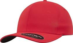 Flexfit Delta Baseball Cap, Unisex Basecap aus Polyester für Damen und Herren, ohne Naht, wasserabweisend, red, S/M von Flexfit