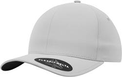 Flexfit Delta Baseball Cap, Unisex Basecap aus Polyester für Damen und Herren, ohne Naht, wasserabweisend, silver, L/XL von Flexfit