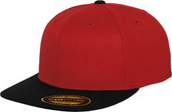 Flexfit Erwachsene Mütze Premium 210 Fitted 2-Tone, Red/Blk, S/M, 6210T von Flexfit