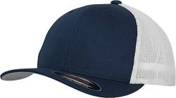 Flexfit Mesh Trucker Cap 2-Tone - Unisex Baseballcap für Damen und Herren, Farbe Navy/White, S/M von Flexfit