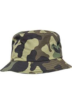 Flexfit Uni 5003CB-Camo Bucket Hat Unisex Camouflage Angler-Hut für Erwachsene, Green camo, one Size von Flexfit