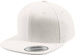 Flexfit Uni Melton Wool Snapback Mütze, White, one Size von Flexfit