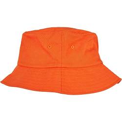 Flexfit Unisex Cotton Twill Bucket Hat Hut, orange, one Size von Flexfit