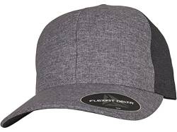 Flexfit Unisex 180T-Flexfit Delta Carbon Cap – 2 Tone Baseballkappe, Melange Blue/Melange Charcoal, S/M von Flexfit