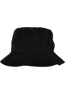 Flexfit Unisex Frottee Bucket Hat, Damen und Herren Fischerhut, erhältlich in Black, Größen One Size von Flexfit