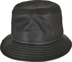Flexfit Unisex Imitation Leather Bucket Hat Hut, Schwarz, Einheitsgröße von Flexfit