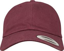 Flexfit Unisex Peached Cotton Twill Dad Cap Kappe, maroon, Einheitsgröße EU von Flexfit